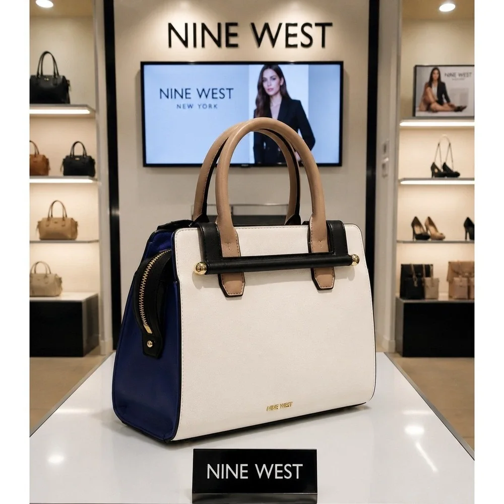 Nine West Music Bar Satchel Multi Blue Black Tan‎ NGN101706 Crossbody Bag NEW